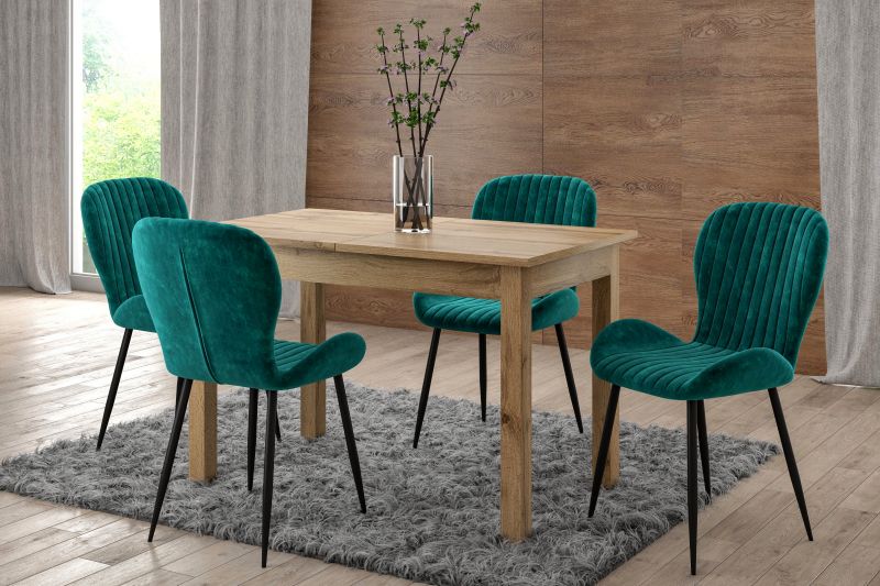 Essgruppe A13, Esszimmer Set , Esstisch-Ausziehbar mit 4 Stühlen- Farbe wählbar