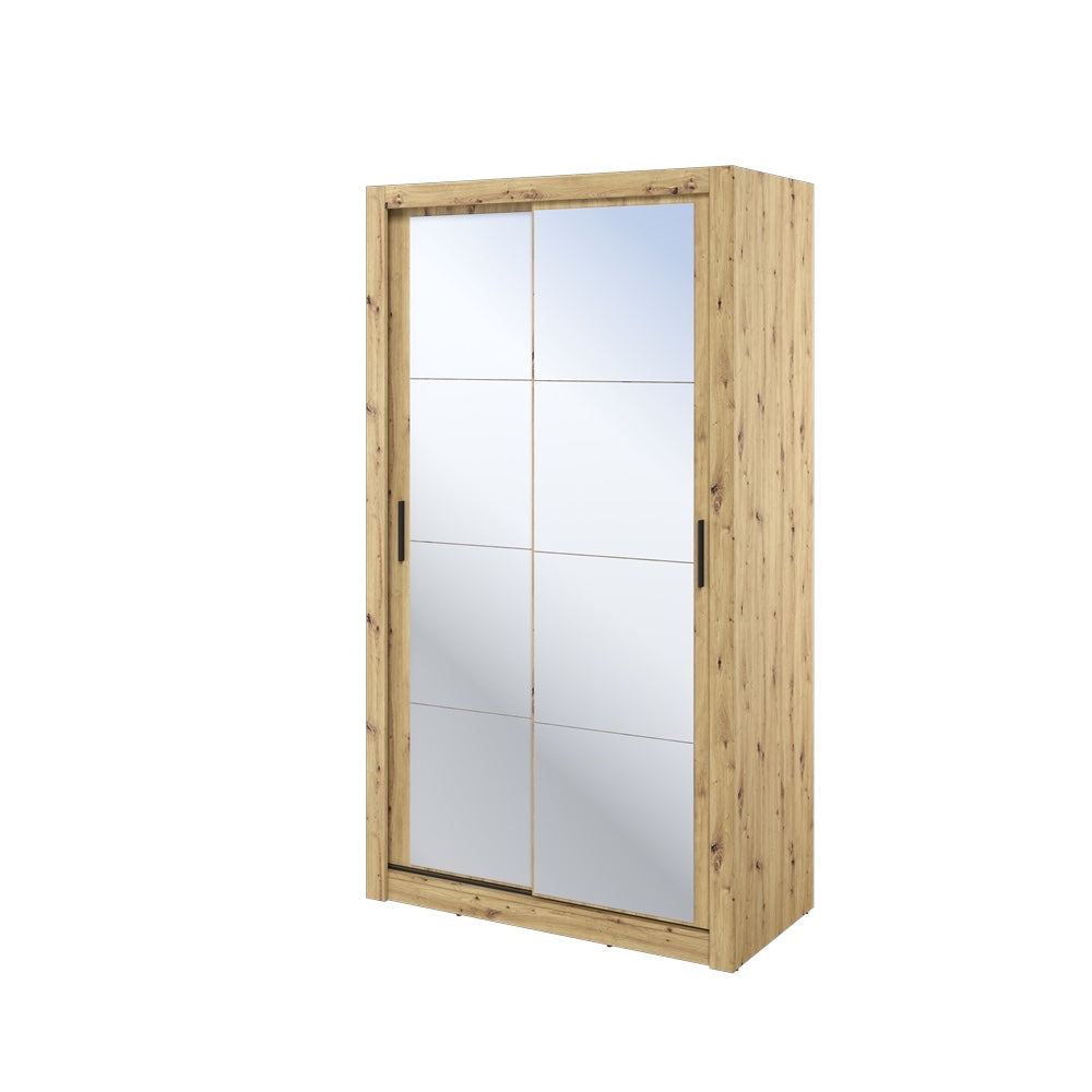 Kleiderschrank A-19, Schwebetürenschrank mit Spiegel. Breite 120 cm. Farbe wählbar