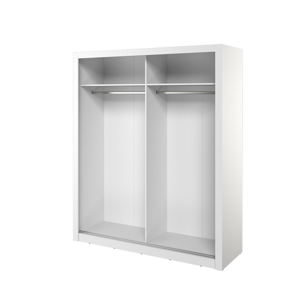 Kleiderschrank , -28 Schwebetürenschrank mit Spiegel. Breite 180 cm. Farbe Weiß Matt