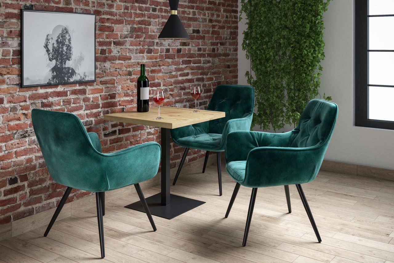Essgruppe A58, Esszimmer Set , Esstisch mit 3 Stühlen-Farbe wählbar