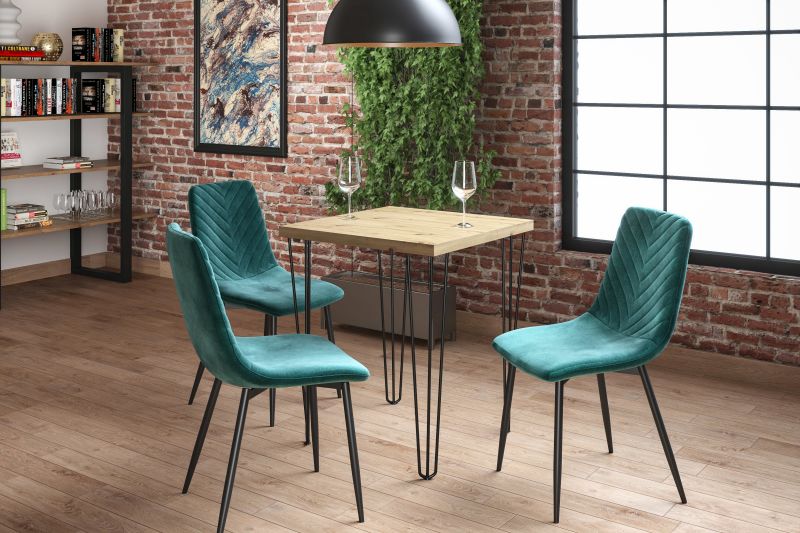 Esstisch ST-B+III , 67x67x76 cm , Farbe Eiche Artisan/Schwarz