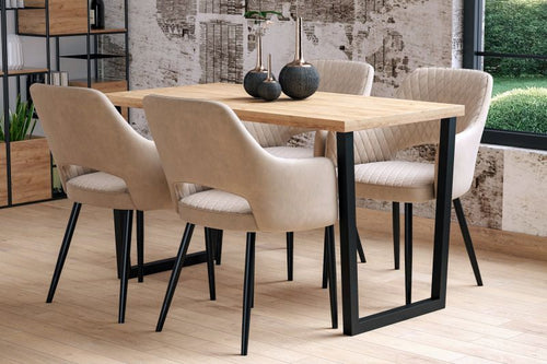 Essgruppe A59, Tischgruppe, Esszimmer Set , Esstisch mit 4 Stühlen-Farbe wählbar