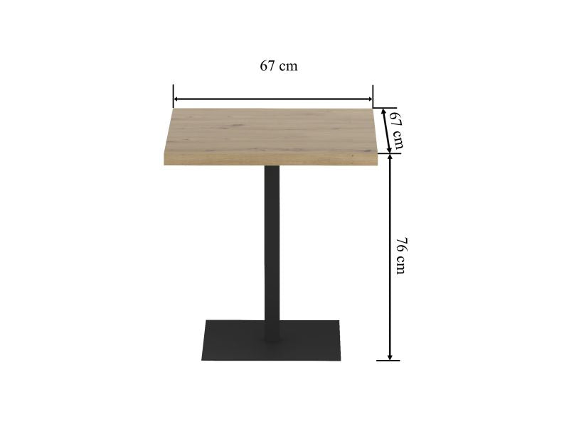 Esstisch ST-B+T , 67x67x76 cm , Farbe Eiche Artisan/Schwarz