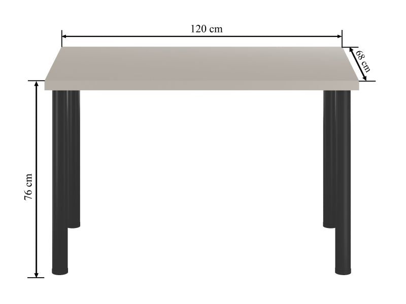 Esstisch ST(B)-FX/I-120 , 120x68x76 cm , Farbe Kaschmir/Schwarz