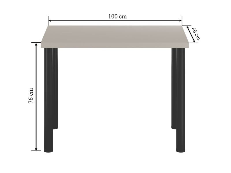 Esstisch ST(B)-FX/I-100 , 100x68x76 cm , Farbe Kaschmir/Schwarz