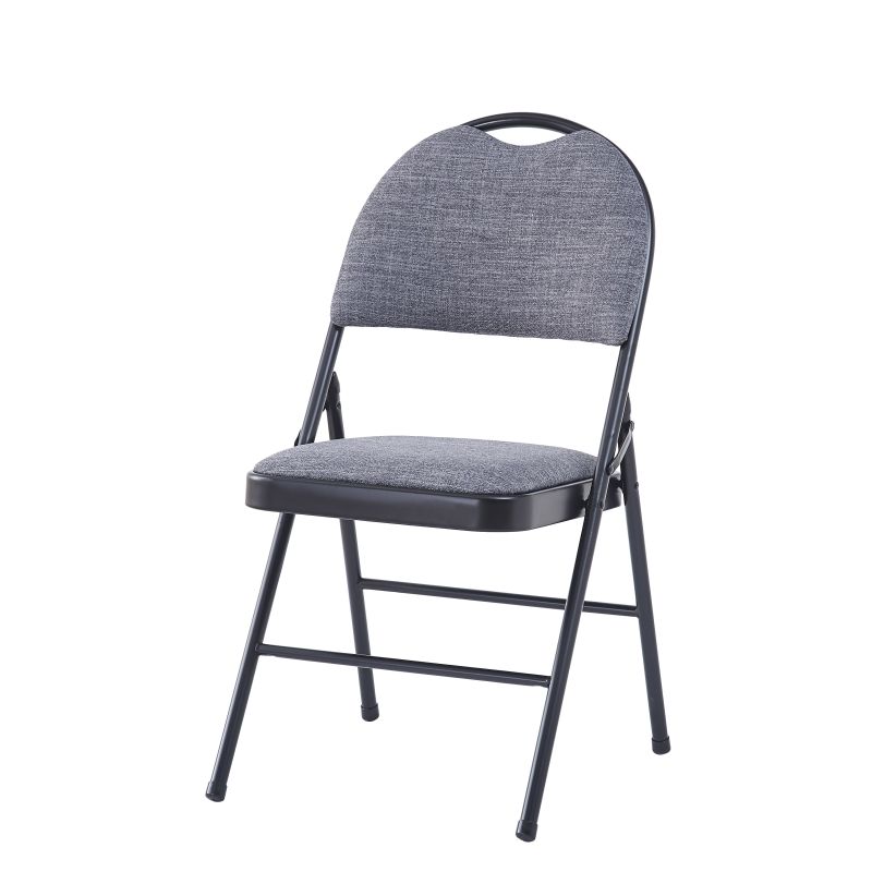 Klappbarer Metall-Stoffstuh K25l mit Griff, grau