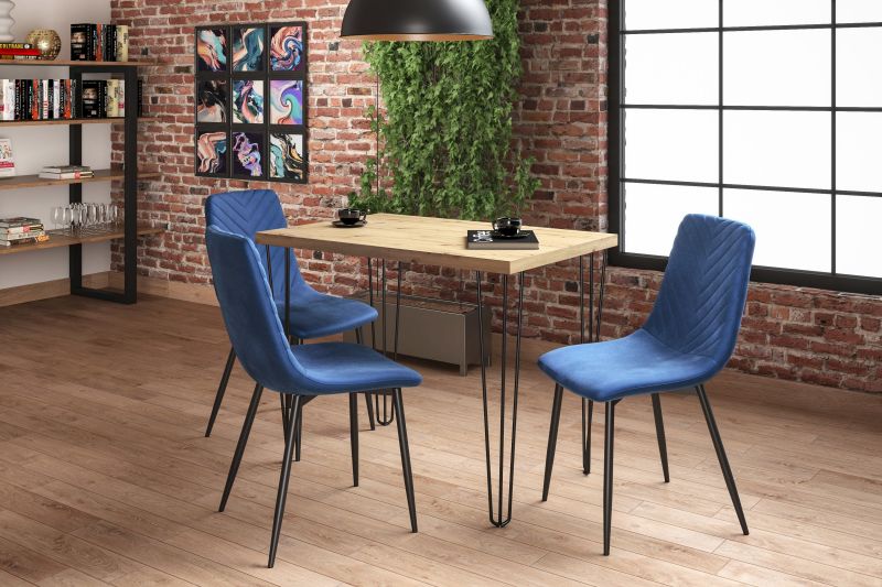 Esstisch ST-B+III-101 , 101x67x76 cm , Farbe Eiche Artisan/Schwarz