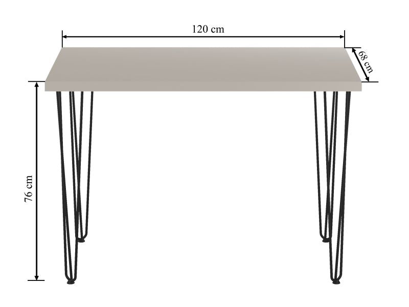 Esstisch ST-B+FX/III-120 , 120x60x76 cm , Farbe Kaschmir/Schwarz