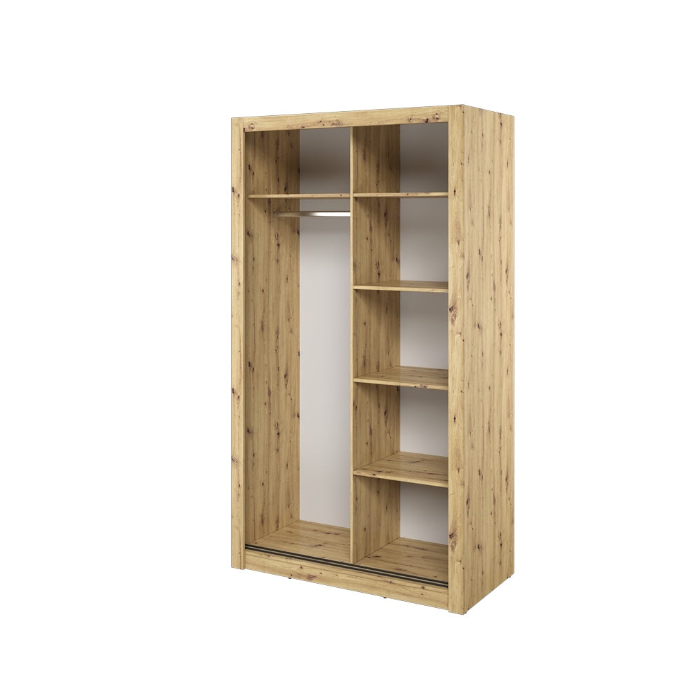Kleiderschrank A-19, Schwebetürenschrank mit Spiegel. Breite 120 cm. Farbe wählbar
