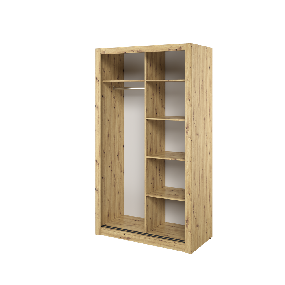 Kleiderschrank A-19, Schwebetürenschrank mit Spiegel. Breite 120 cm. Farbe wählbar
