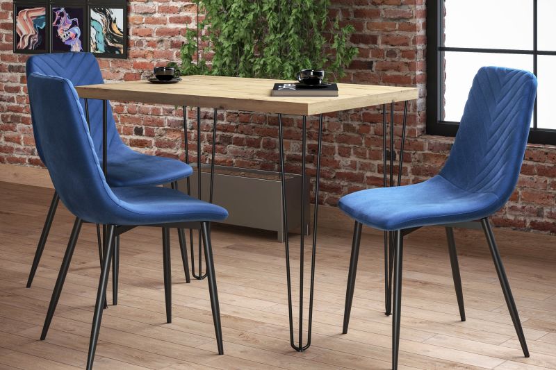 Esstisch ST-B+III-101 , 101x67x76 cm , Farbe Eiche Artisan/Schwarz