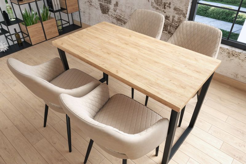 Essgruppe A59, Tischgruppe, Esszimmer Set , Esstisch mit 4 Stühlen-Farbe wählbar