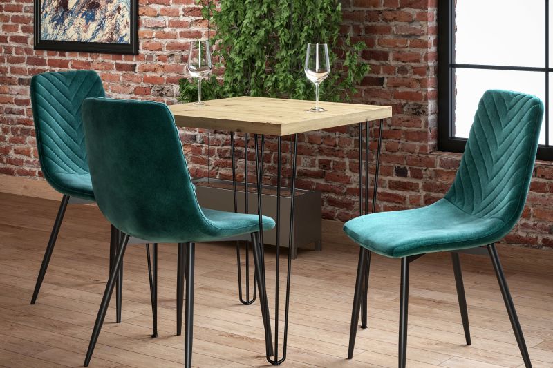 Esstisch ST-B+III , 67x67x76 cm , Farbe Eiche Artisan/Schwarz