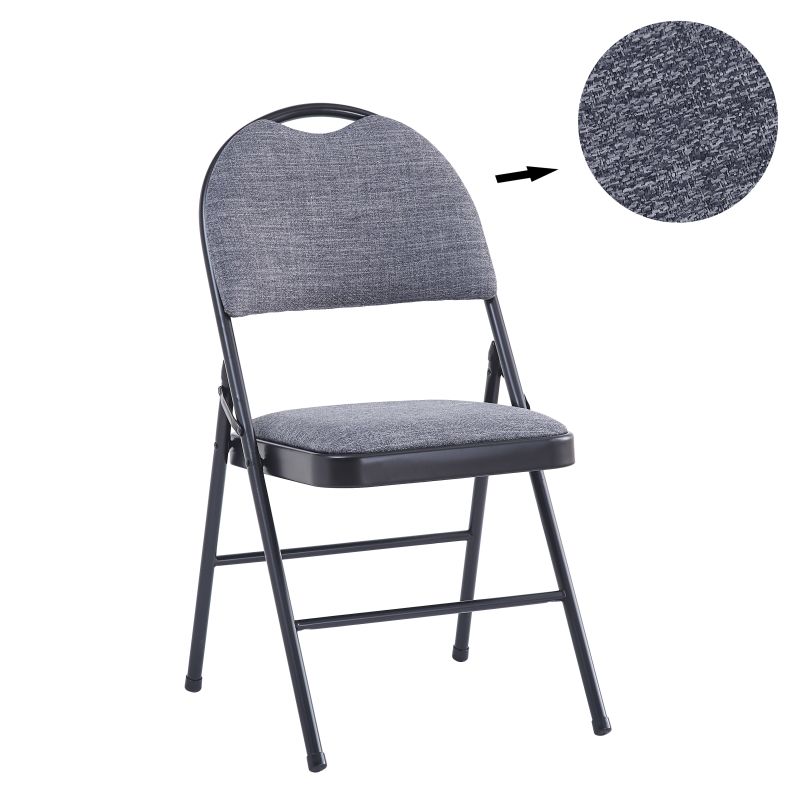 Klappbarer Metall-Stoffstuh K25l mit Griff, grau