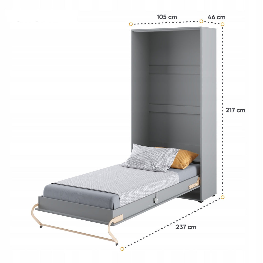 Schrankbett C03, Vertikal, Schlaffläche 90x200cm, Farbe wählbar