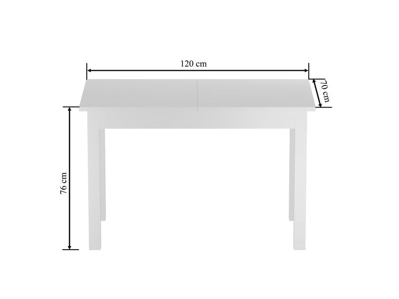 Esstisch ST2 , Ausziehbar , 120(160) x70x76 cm , Farbe wählbar