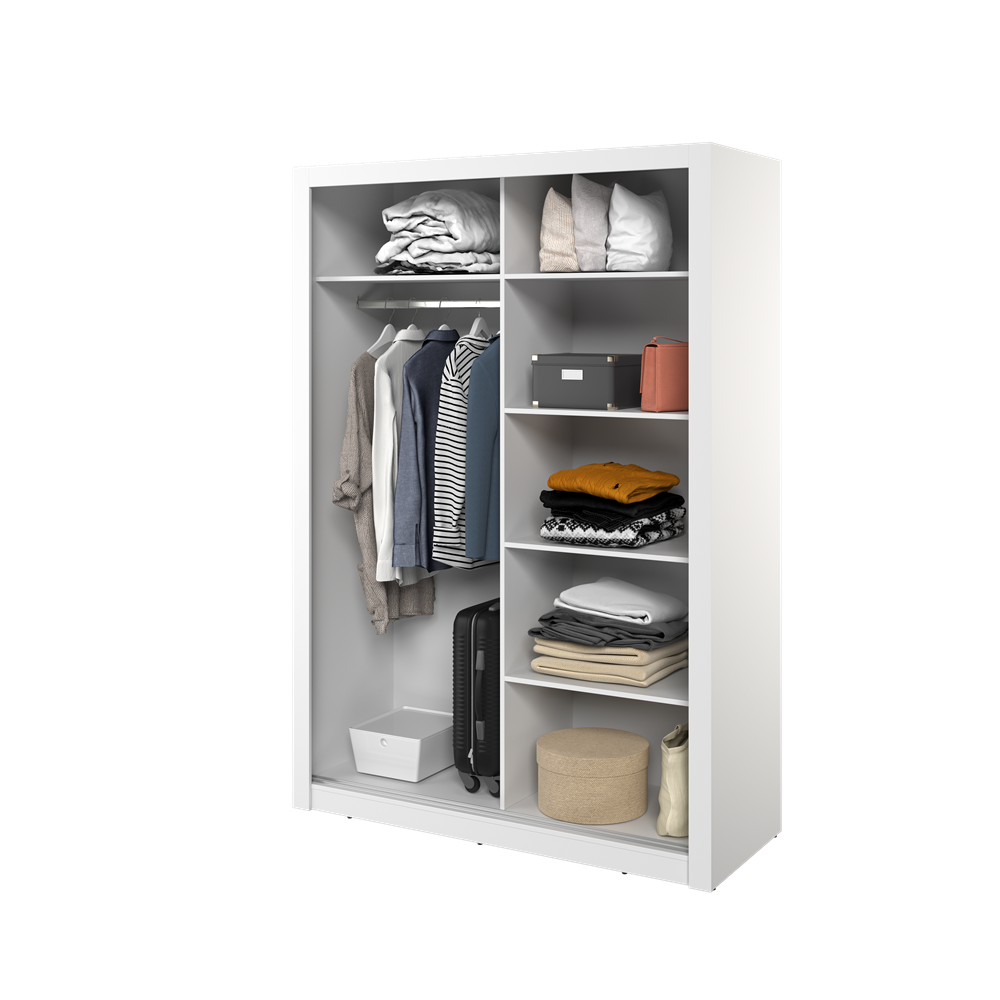 Kleiderschrank , A-18 Schwebetürenschrank mit Spiegel. Breite 150 cm. Farbe wählbar