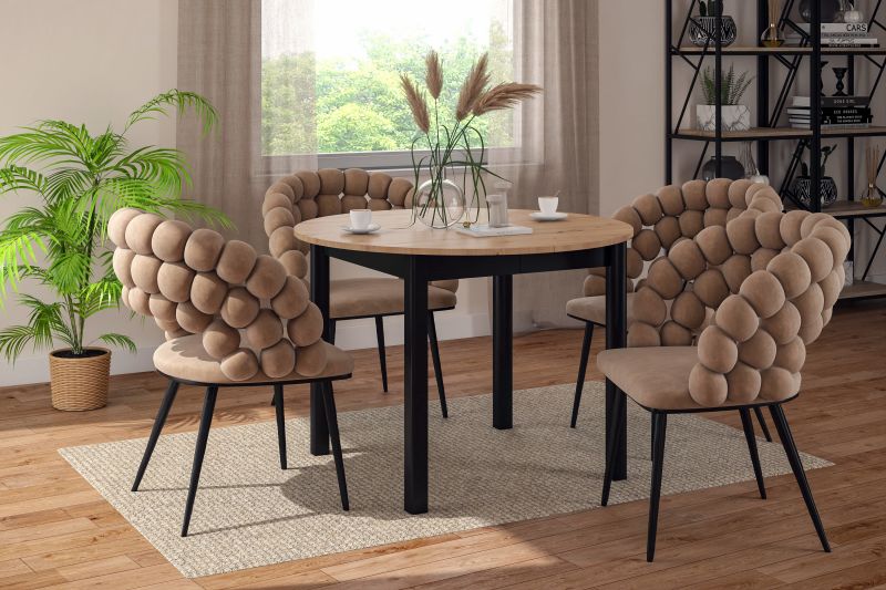 Essgruppe A91-GC, Esszimmer Set , Esstisch  mit 4 Stühlen- Farbe wählbar