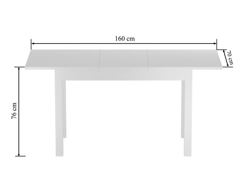 Esstisch ST2 , Ausziehbar , 120(160) x70x76 cm , Farbe wählbar
