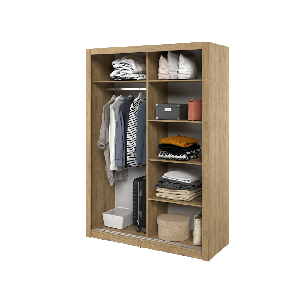 Kleiderschrank , A-18 Schwebetürenschrank mit Spiegel. Breite 150 cm. Farbe wählbar