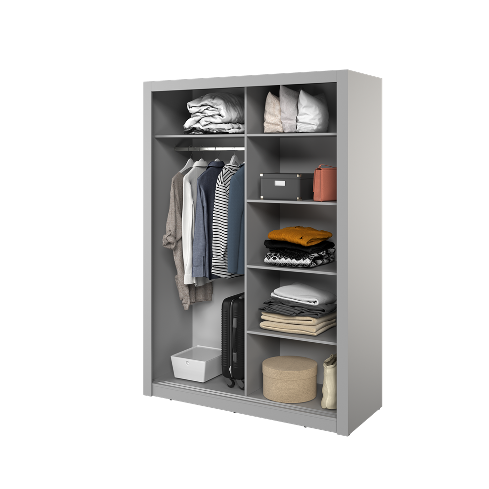 Kleiderschrank , A-18 Schwebetürenschrank mit Spiegel. Breite 150 cm. Farbe wählbar