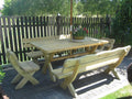 Gartenmöbel OI 2 + 2, Holzgartenmöbel, Tisch 180cm + 2 x Bank + 2 x Stuhl
