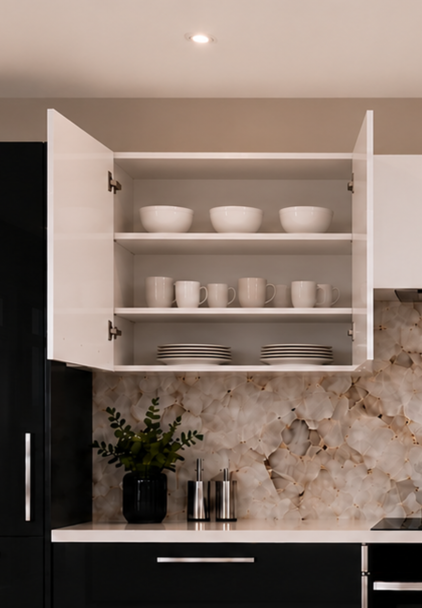 Küchenzeile PL9, Breite 300cm, mit Arbeitsplatte, G, Soft Close System, Farbe wählbar