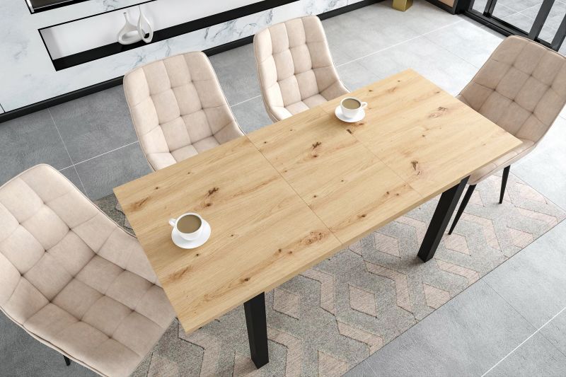 Essgruppe A76, Esszimmer Set , Esstisch (Ausziehbar) mit 4 Stühlen - Farbe wählbar