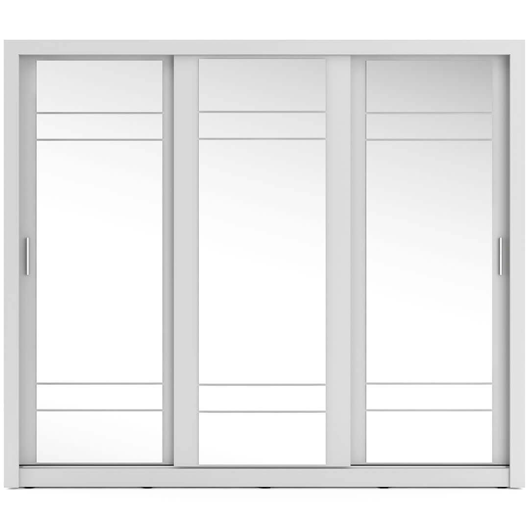 Kleiderschrank A-02, Schwebetürenschrank mit Spiegel. Breite 250 cm. Farbe wählbar