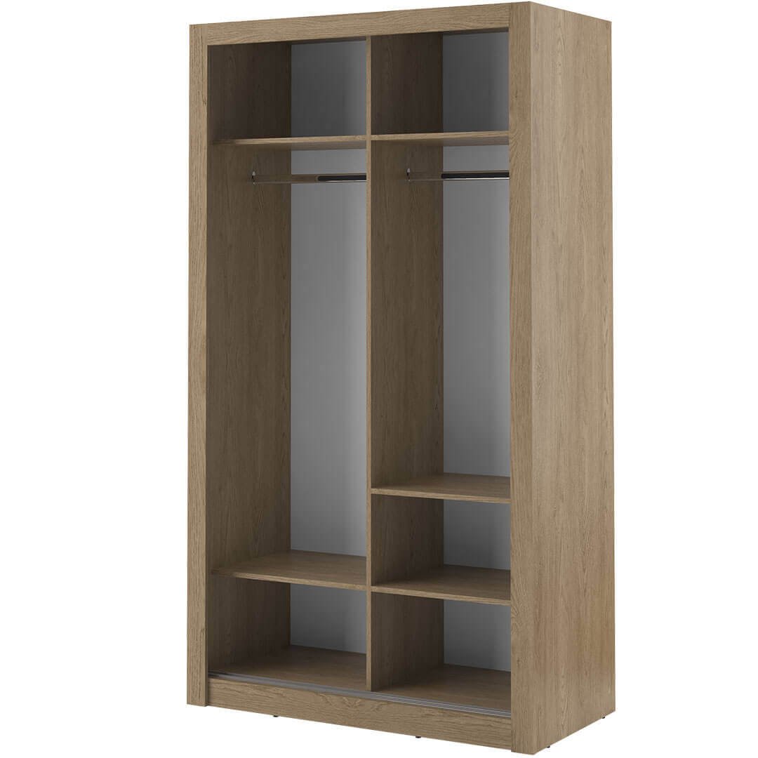 Kleiderschrank A-06, Schwebetürenschrank mit Spiegel. Breite 120cm. Farbe wählbar