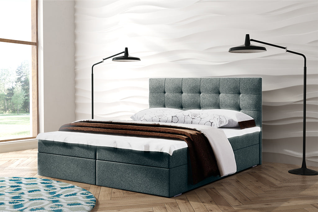 Boxspringbett T-52 , mit zwei Bettkasten, Topper