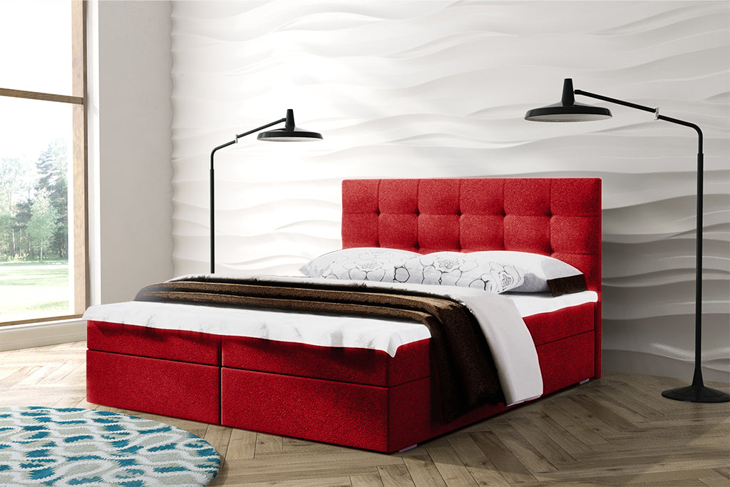 Boxspringbett T-52 , mit zwei Bettkasten, Topper