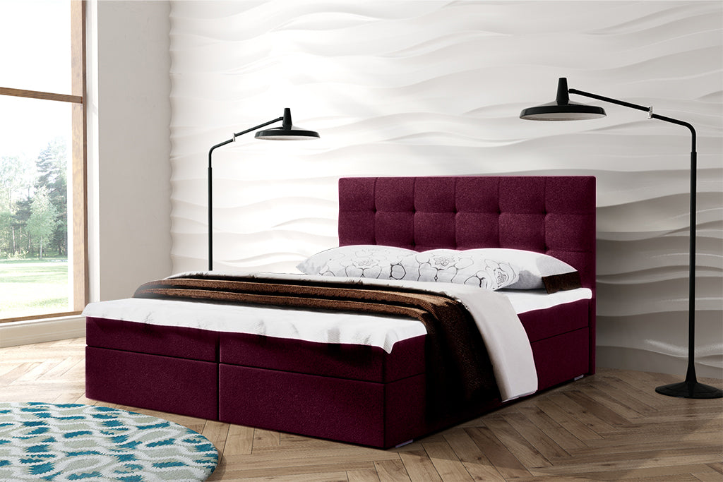 Boxspringbett T-52 , mit zwei Bettkasten, Topper