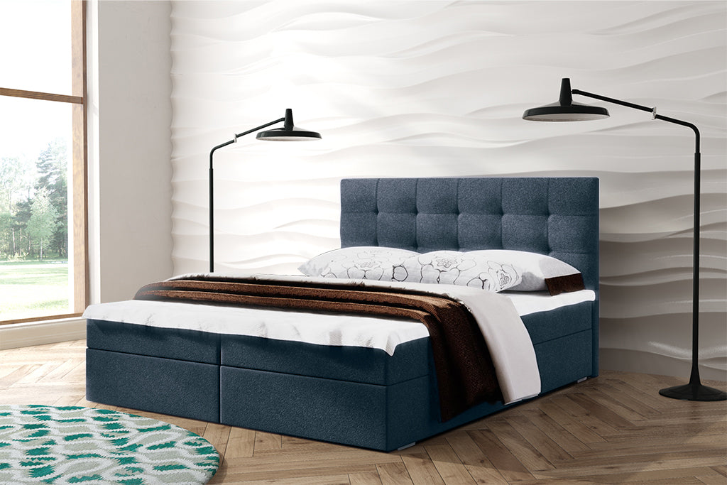 Boxspringbett T-52 , mit zwei Bettkasten, Topper