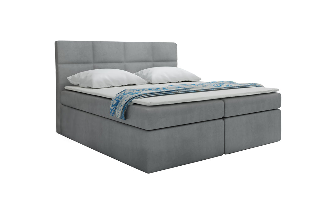 Boxspringbett T57 , mit zwei Bettkasten , Topper, Farbe und Große wählbar
