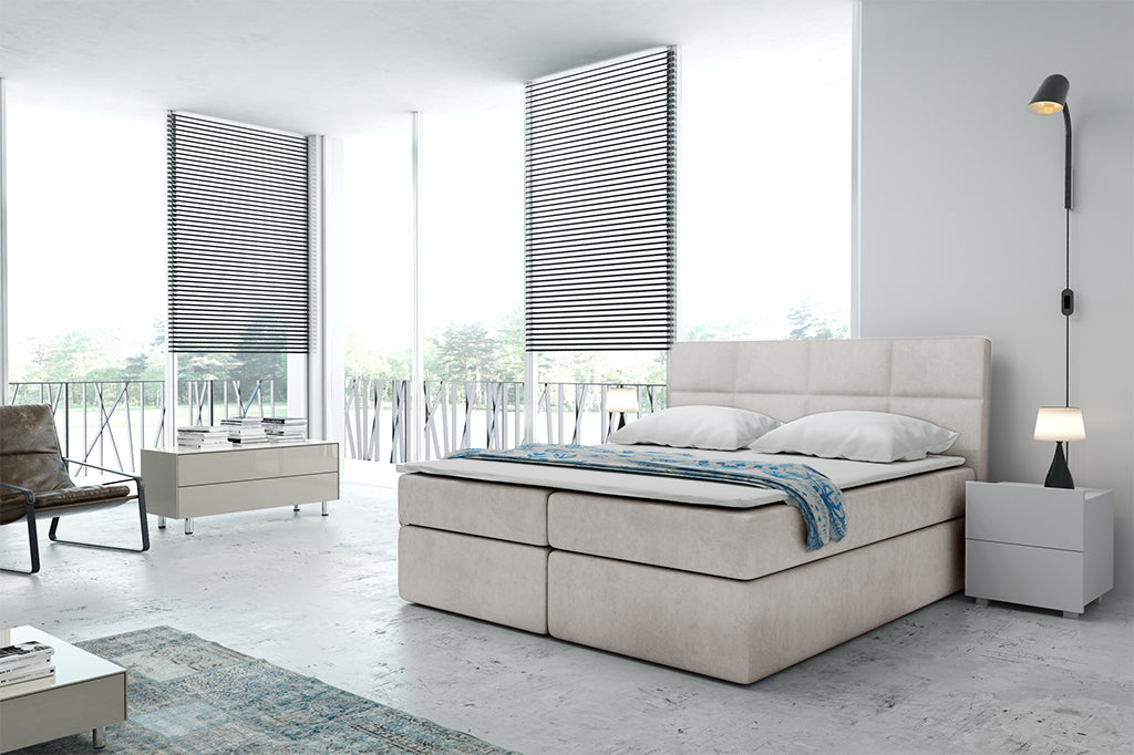 Boxspringbett T57 , mit zwei Bettkasten , Topper, Farbe und Große wählbar