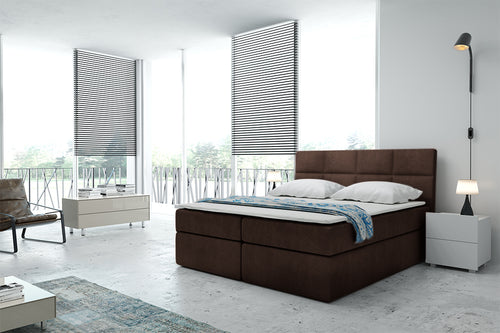 Boxspringbett T57 , mit zwei Bettkasten , Topper, Farbe und Große wählbar