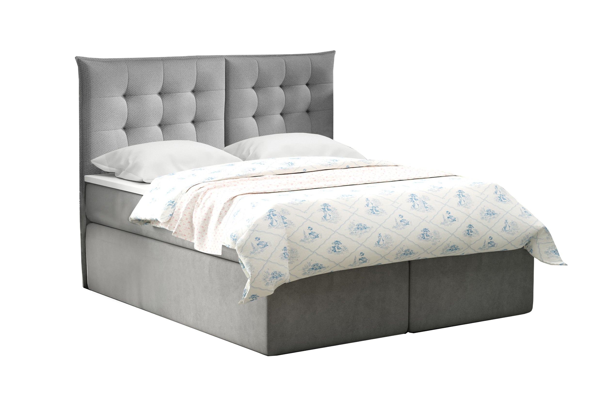 Boxspringbett T54 , mit zwei Bettkasten , Topper, Farbe und Große wählbar