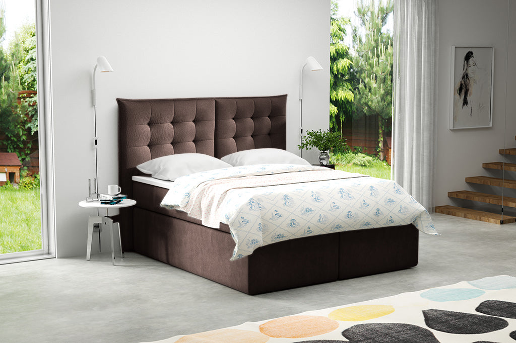 Boxspringbett T54 , mit zwei Bettkasten , Topper, Farbe und Große wählbar