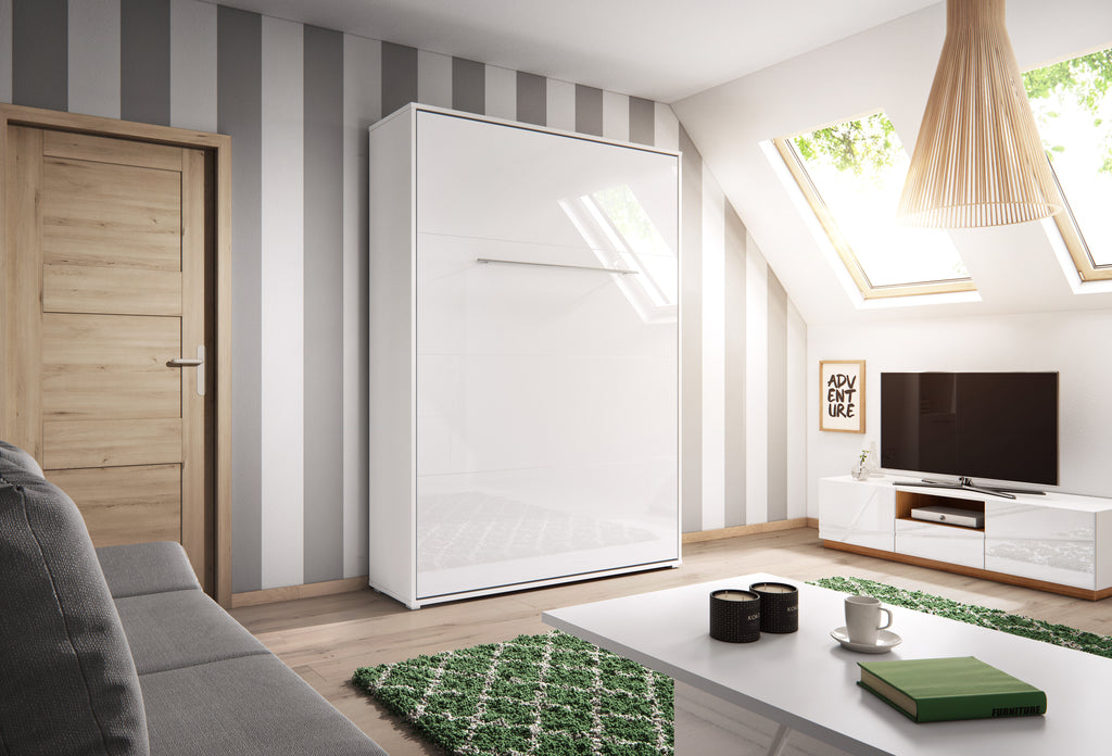 Schrankbett C02, Wandklappbett Vertikal, Schlaffläche 120x200cm, Farbe wählbar