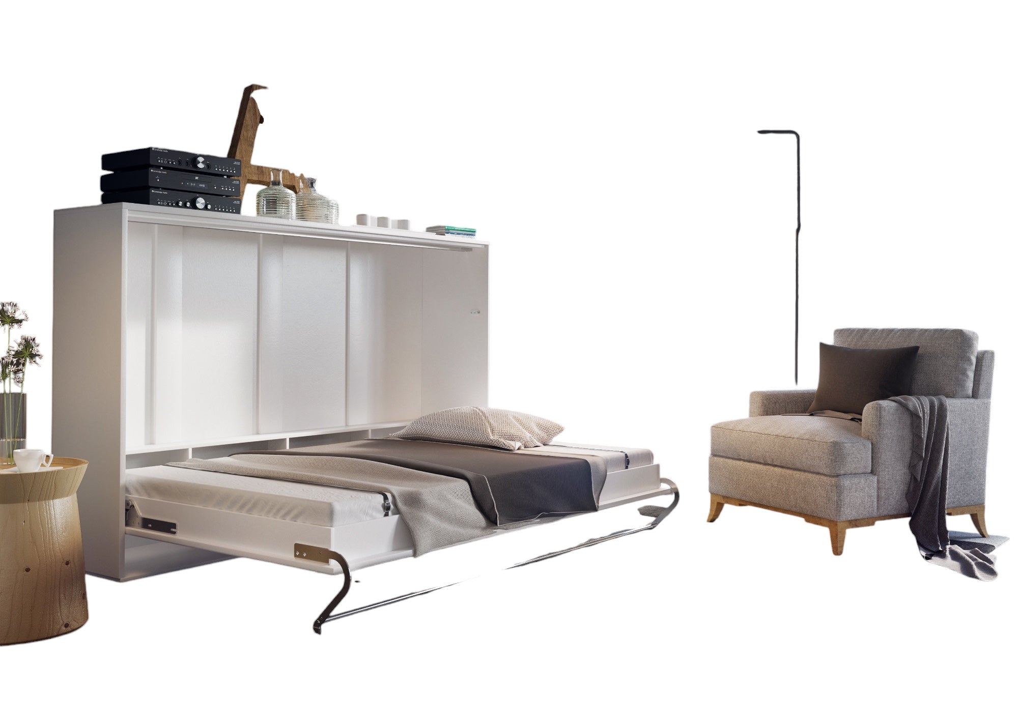 Schrankbett C04, Horizontal, Schlaffläche 140x200cm, Farbe wählbar