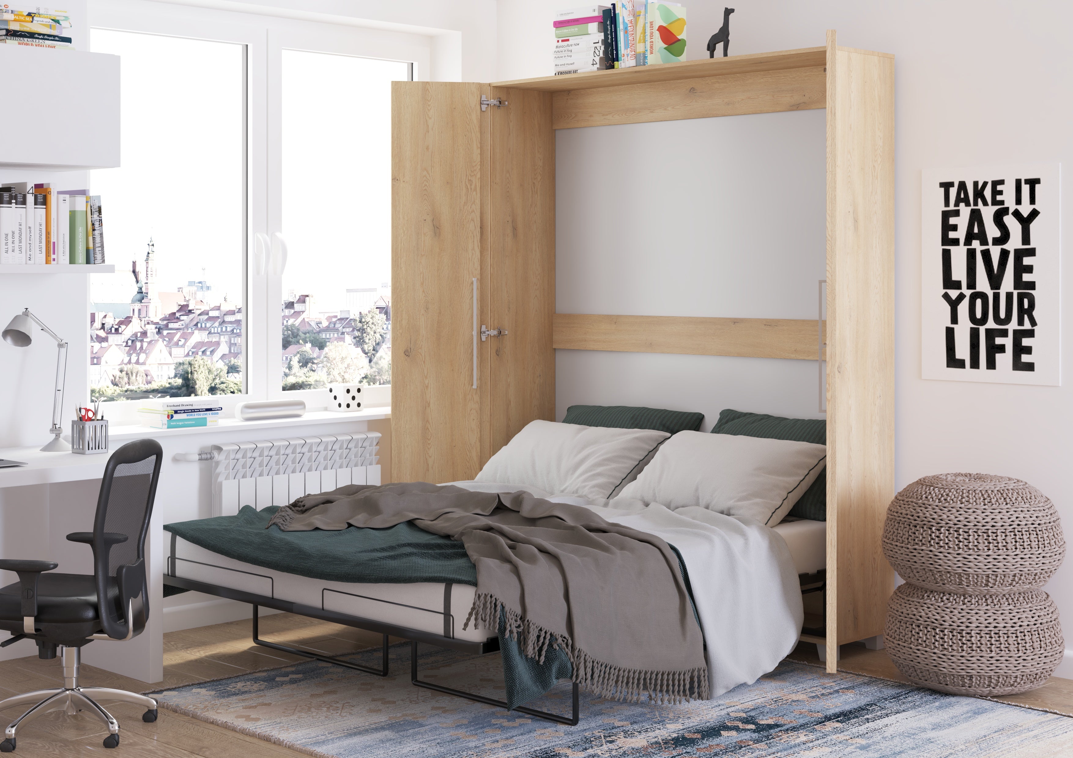 Schrankbett TED160 , Schlaffläche 160x200 cm , Farbe wählbar