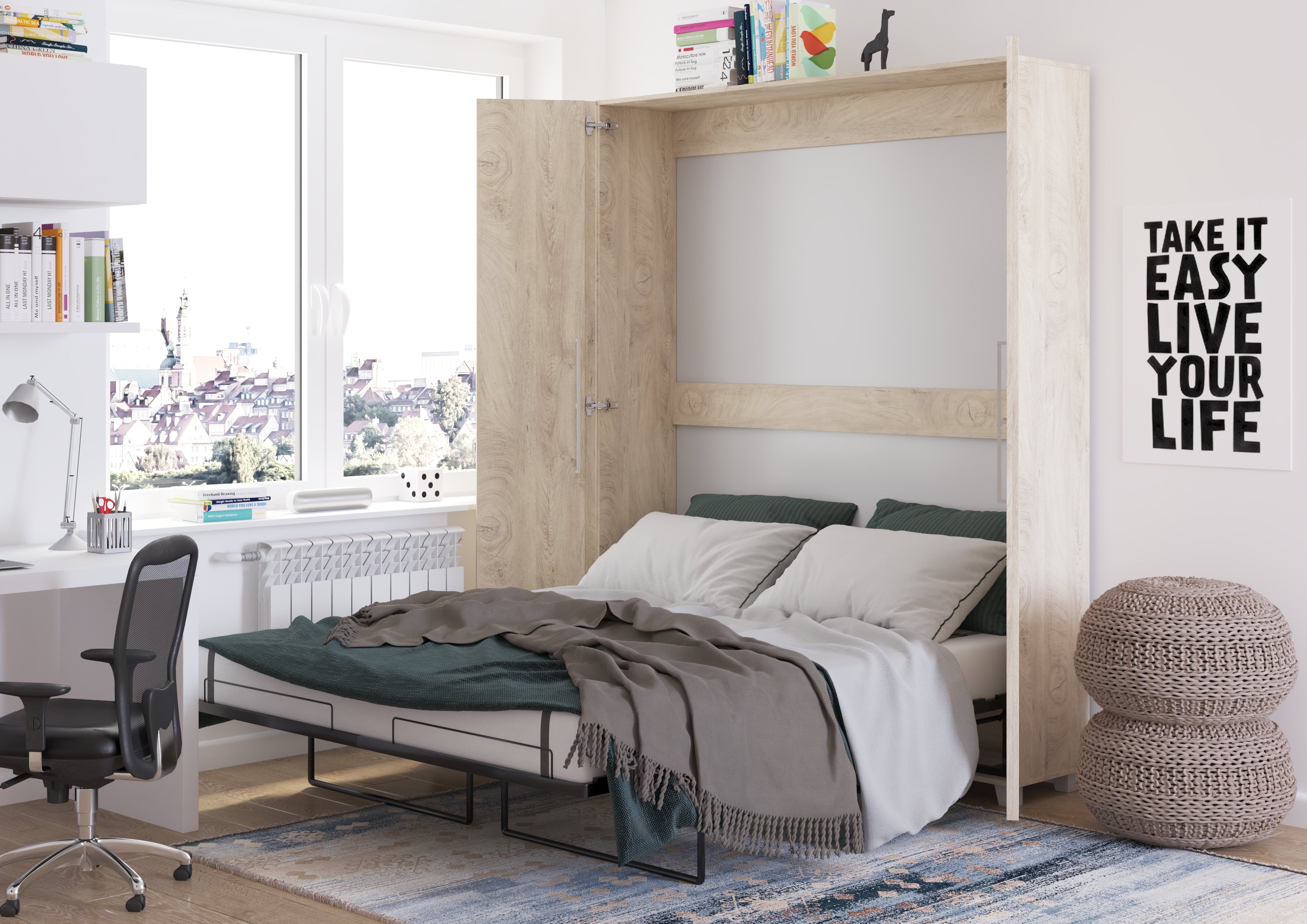 Schrankbett TED160 , Schlaffläche 160x200 cm , Farbe wählbar