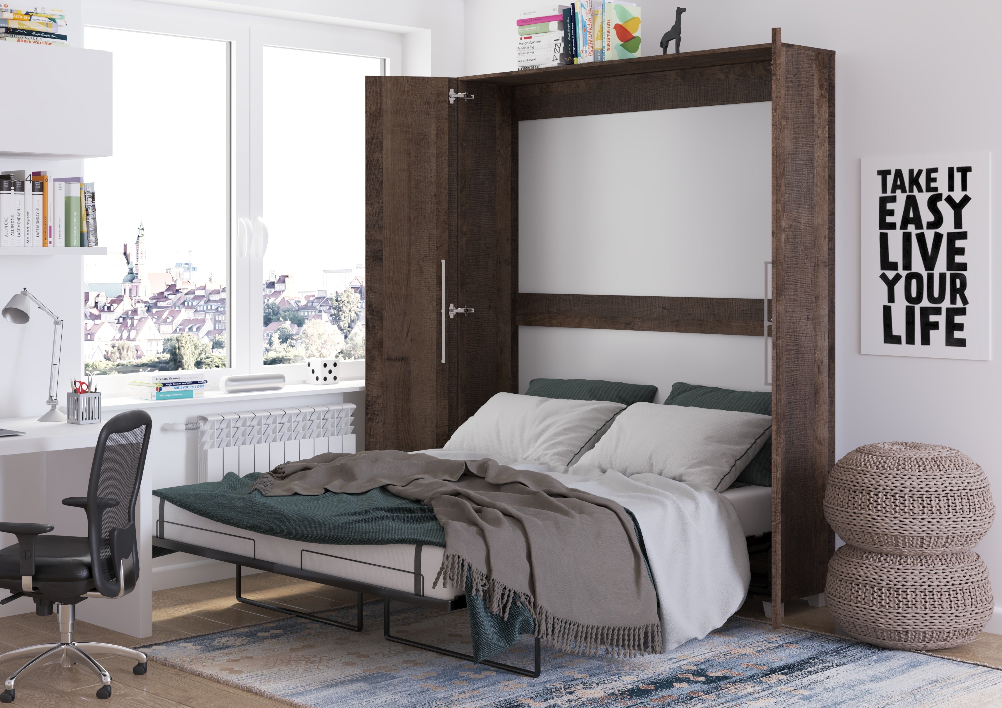 Schrankbett TED160 , Schlaffläche 160x200 cm , Farbe wählbar