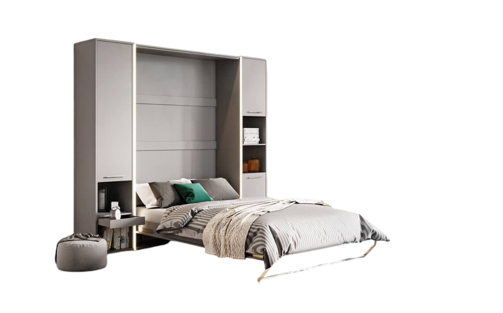 Schrankbett C0378 mit Seitenschränke, Schlaffläche 90x200cm, Farbe wählbar