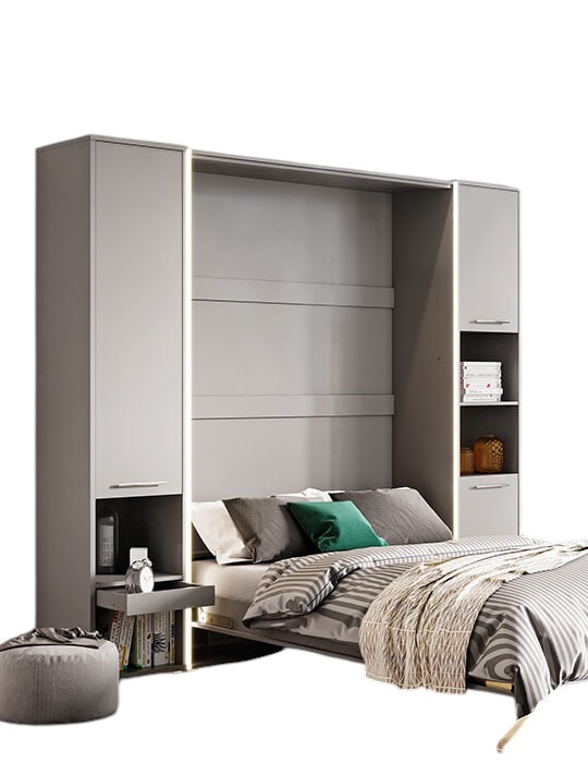 Schrankbett C0278 mit Seitenschränke, Schlaffläche 120x200cm, Farbe wählbar