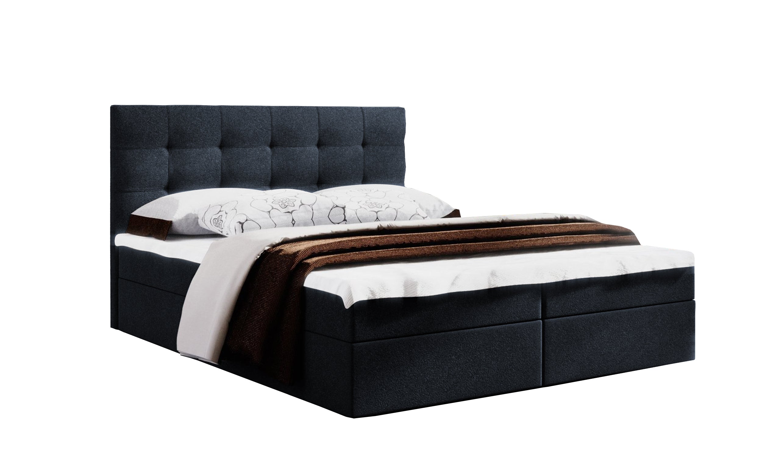Boxspringbett T-52 , mit zwei Bettkasten, Topper