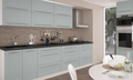 Küchenzeile QU2, 240 + 60cm, mit Arbeitsplatte, Farbe Matt, Soft Close, Farbe wählbar