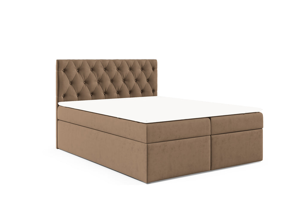 Boxspringbett T56 , mit zwei Bettkasten , Topper, Farbe und Große wählbar