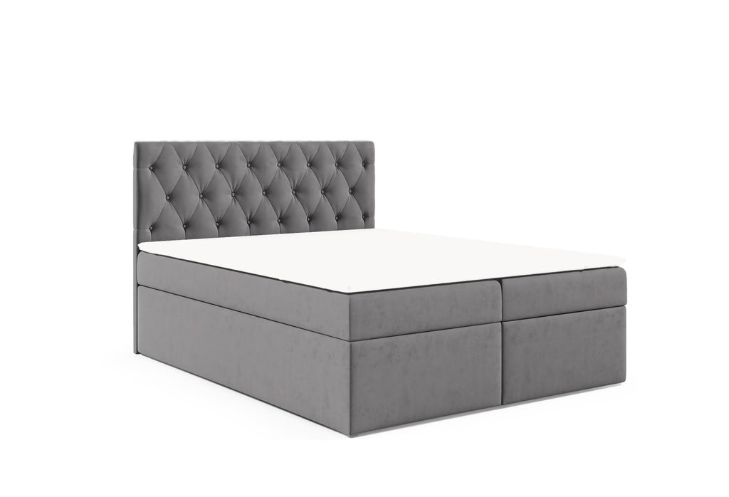 Boxspringbett T56 , mit zwei Bettkasten , Topper, Farbe und Große wählbar